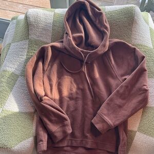 Brown Fleece Hooded Sweatshirt